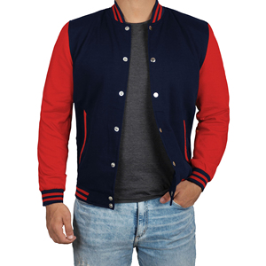 Chaqueta de béisbol informal Letterman de escuela secundaria para hombres, chaquetas de hombre de estilo formal con mangas de cuero personalizadas - Product Image 1