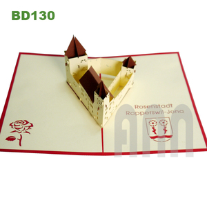 Schloss กระดาษฉลุลายป๊อปอัพ3D ลายพิมพ์เคลือบเงาสำหรับวันเกิดปีใหม่ - Product Image 3