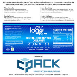 USA Made Premium Quality Wholesale <b>Biotin</b> + Hydrolyzed <b>Collagen</b> Gummy Candy 60 Count Contract Manufacturing Private Label - Product Image 4