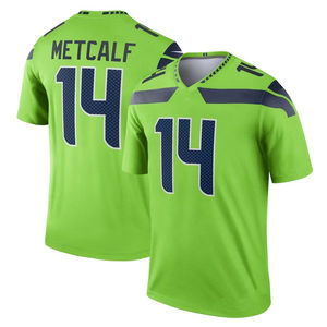 Camiseta de Fútbol Americano Personalizada OEM Barata, de Alta Calidad, 100% Poliéster, Transpirable, Nuevo Estilo, Talla XL, Verde Blanco, Tackle Twill - Product Image 1