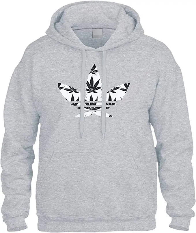 Leaf Weed Symbol Logo Sweatshirt Hoodie Long Sleeve Hooded Sweatshirt Casual Design Premium Quality Distressed Hoodie