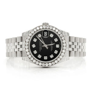 Montre de luxe pour homme en acier inoxydable avec mouvement à quartz, cadran en verre, édition limitée, sertie de moissanite VVS, style hip-hop - Product Image 1