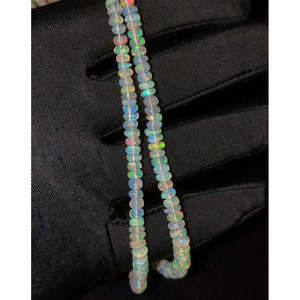 Flashy Ethiopian <b>Opal</b> Beads 3.5-6 mm Smooth Rondelle Loose Nature Crystal 16 Inch Strand for <b>Bracelet</b> Making - Product Image 1