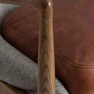 Sillón Acolchado Moderno y Minimalista de Aarhus con Estructura de Madera de Teca Sólida para Sala de Estar, Dormitorio o Uso en Hoteles - Product Image 6