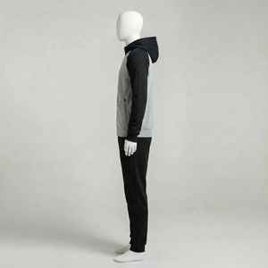 Survêtement décontracté pour homme avec logo personnalisé, respirant, extensible dans quatre directions, comprenant un sweat à capuche zippé et un pantalon de survêtement ample à jambes larges - Product Image 5