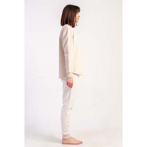 KADIN 2IPLIK XXL O YAKA UZUN KOL ETEGI OVAL MANSETLI PIJAMA TAKIM - BEIGE - BEIGE - Product Image 4