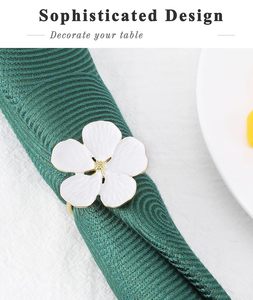 Classic Vintage Metal Napkin Rings Durable Eco-Friendly Iron Wedding Decor Flower Design Customizable Color Contemporary Style - Product Image 2