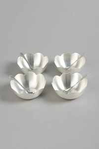 Quatre Wati enduits d'argent avec plateau - Product Image 2