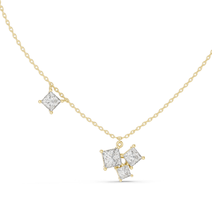 2.55 CT Lab-Created VVS-VS EF CVD Diamond Pendant <b>Necklace</b> Princess Cut Diamonds 18KT Rose, Yellow, White Gold Luxury - Product Image 2