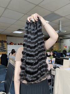 Extensions de Cheveux Remy Vietnamiens 100% Naturels, Qualité Supérieure, Double Trame, Lisses et Ondulés, Noir Naturel, 100% Cheveux Humains, Vente en Gros - Product Image 2
