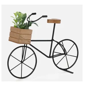 This Decorative Metal Bike Planter Cycle Shape Black Colour Usage for Center Piece Elegant Flower Pot for Home Garden Decoration