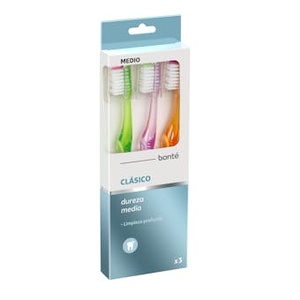 Spazzolini da denti Bont Classic Medium, confezione da 3 - Product Image 1