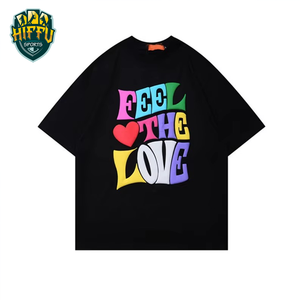 เสื้อยืดคอกลมสำหรับผู้ชายใส่สบายพิมพ์ลายพัฟฟ์ทรงพอดีตัวสินค้ามาใหม่ฉลากส่วนตัว - Product Image 5