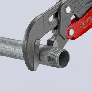 Llave para tubos Knipex tipo S de ajuste rápido, con recubrimiento en polvo gris y mangos recubiertos de plástico - Product Image 2