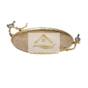 Hammered Stainless Steel Food Serving <b>Tray</b> and Platters Exclusive Quality Metal <b>Mirror</b> Polished Fancy Decorative <b>Tray</b> for Sale - Product Image 2