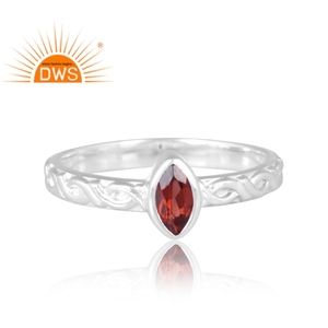 Diseño de tendencia, anillo de piedras preciosas de granate Natural de Plata de Ley 925 para mujer, joyería de diseño personalizado para mujer, regalo para ella - Product Image 3