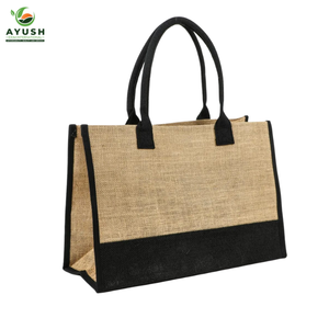 Bolsas de compras ecológicas personalizables hechas de 100% yute para compras y viajes - Product Image 4