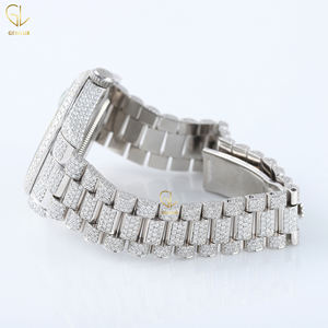 Nouveaux arrivages Luxury Wear Iced Out Roman Dial Lab Grown Diamond Auto Date Hip Hop Watch For Men - Product Image 6