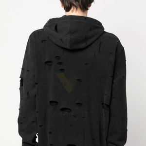 Sudaderas con capucha desgastadas para hombre estilo Streetwear tamaño personalizado MOQ bajo sudadera térmica de tela de algodón de gran tamaño - Product Image 4