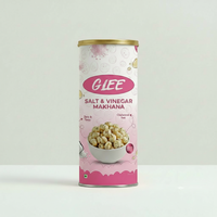 Makhana rôti aromatisé au sel et au vinaigre, style Pringle, en boîte, collation saine, croustillante, écologique, par Glee Impex