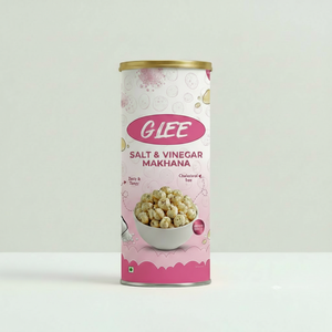Makhana Tostada con Sabor a Sal y Vinagre en Lata Estilo Pringle, Snack Saludable, Crujiente y Ecológico de Glee Impex - Product Image 1