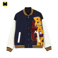 Veste boutonnée pour homme, personnalisable avec logo, col montant en toile, patchs en chenille, respirante, confortable, séchage rapide, style urbain hivernal
