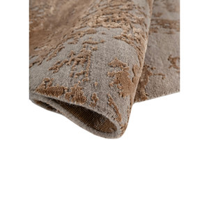 Kavi <b>Grey</b> Black Hand Knotted Wool Bamboo Silk Rug Abstract for Home Hallway 10mm Project Error Jaipur Rugs US Model Esk-431 - Product Image 1