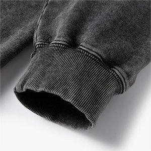 Sudadera de felpa francesa de gran tamaño de alta calidad con relieve sin cuerda Material de algodón Sudaderas con capucha vintage de lavado ácido personalizadas de peso pesado - Product Image 3