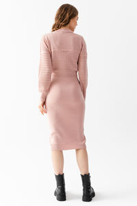 Tricots spéciaux pour femmes deux pièces Style pull à manches longues sangle à l'intérieur de la robe coupe confortable bureau, costume de tricot quotidien - Product Image 4