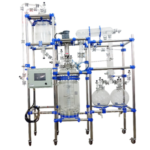 Lò phản ứng chưng cất chân không 50L với lò phản ứng thủy tinh có vỏ bọc tự động với cột chưng cất - Product Image 4