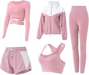 Ensemble de yoga de gymnastique pour femmes de haute qualité couleur unie taille élastique taille moyenne séchage rapide respirant sans couture pour l'entraînement de fitness bas quantité minimale de commande - Product Image 6