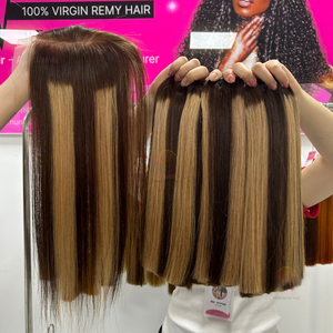 100% cheveux humains vietnamiens bruts de qualité supérieure 10-14 pouces faisceaux de cheveux raides et dentelle frontale 13X4 cheveux non transformés - Product Image 6