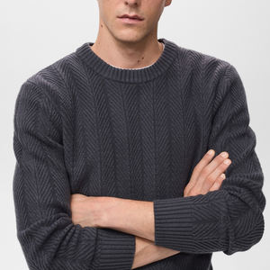 Haute qualité 100% pulls pour hommes pull personnalisé brodé logo tricoté col rond homme pull chaud pour la saison d'hiver - Product Image 3