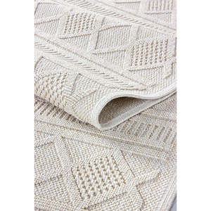 Alfombra de Área Netline Home, Duradera, de Fibra Sintética, Color Beige, Tejido Plano Kilim BR009, 80x150 cm, para Dormitorio, Estudio, Habitación Infantil - Product Image 4