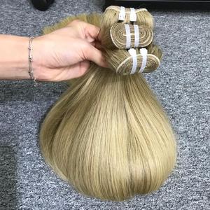 Pelucas de cabello humano liso de hueso en trama rubia Color de cabello natural de alta calidad - Product Image 3