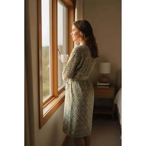 Pure Cotton Handblock Kimono Indian Printed Summer House Robe Boho Beach Coverup <b>Kaftan</b> Bridesmaid Maternity Swimsuit Cover Ups - Product Image 3