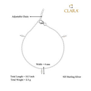 Compre Tobilleras/Payals de Plata 925 100% Auténtica para Mujeres y Niñas, Estilo Lindo, Chapadas en Oro con Material de Oro de 14K y Diamante como Piedra Principal - Product Image 3