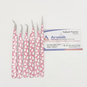 Pince à cils en acier inoxydable massif outil d'extension de logo personnalisé avec papier à pointe pointue enduit pour une utilisation durable vente en gros - Product Image 1