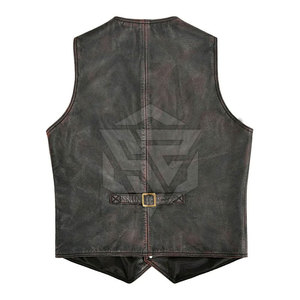 Nouvel Arrivage – Gilet en Cuir Véritable pour Homme, Col en V, Décontracté, Hiver, Respirant, Personnalisable – En Promotion ! - Product Image 2