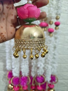 Jasmin et fleur rose Latkan décoration pour mariages Nikah toile de fond Ghoongroo gland guirlandes Sangeet sud indien décor cadeau - Product Image 2