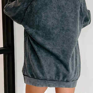 Sudadera suave de alta calidad, sudaderas con capucha estampadas, sudaderas personalizables para mujer, Sudadera con capucha con hombros caídos y lavado ácido para mujer - Product Image 2