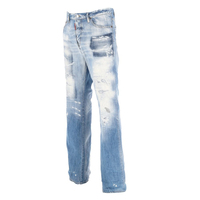 Jeans pour hommes OEM à prix abordable, style urbain, haute qualité, effet usé, tricoté, poids moyen, 100% coton, coupe droite, taille haute, séchage rapide