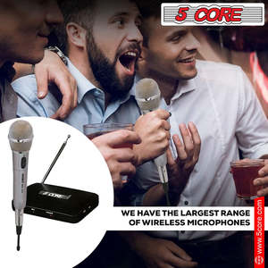 5Core <b>Wireless</b> <b>Microphone</b> Dual Function <b>Wireless</b> - Wired <b>Microphone</b> Microfono Inalambrico - Product Image 4