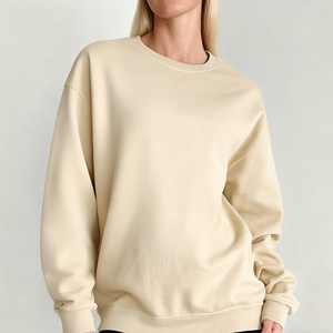 Custom Soft Woven Winter Eco-Friendly <b>Vintage</b> Double Sided Puff Printing Baggie <b>Oversized</b> Crewneck <b>Sweatshirt</b> for Women - Product Image 4