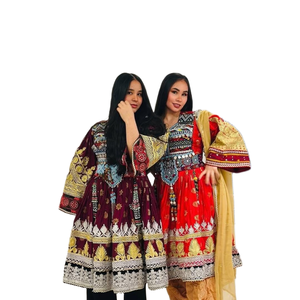 ชุดประจำชาติของผู้หญิง afghani พร้อมด้วยผ้าที่อุดมไปด้วยและงานปักงานฝีมือเหมาะสำหรับงานแต่งงานและงานเฉลิมฉลองทางวัฒนธรรม - Product Image 4