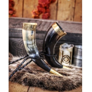 Natural <b>Viking</b> Drinking Horn Mug Polished Horn Beer Wine <b>Cup</b> - Product Image 3