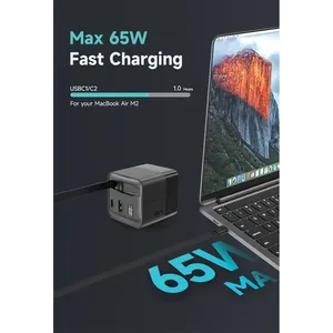Cargador Mendocino GaN de 65W, Banco de Energía Promocional Sostenible con Características Duraderas - Product Image 3