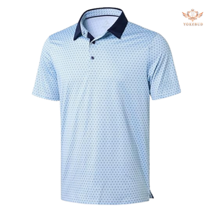 เสื้อกอล์ฟผู้ชาย แขนสั้น ผ้าถัก พิมพ์ลาย แห้งเร็ว ระบายเหงื่อได้ดี สวมใส่สบาย คอปก คุณภาพพรีเมียม - Product Image 1