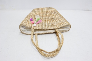 Paniers en jonc de mer faits à la main, jacinthe d'eau vietnamienne tissée, sac à main et sacs artisanaux en paille - Product Image 2