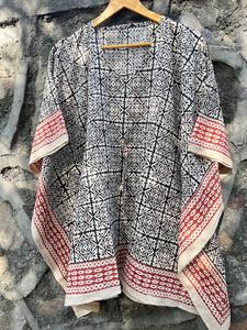 Tradicional indio hecho a mano Bagru Caftan mujeres corto étnico lavable 100% algodón vestidos casuales para ropa de noche - Product Image 5